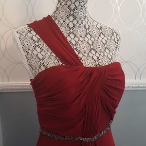 Badgley Mischka Garnet One-Shoulder Gown sz 8